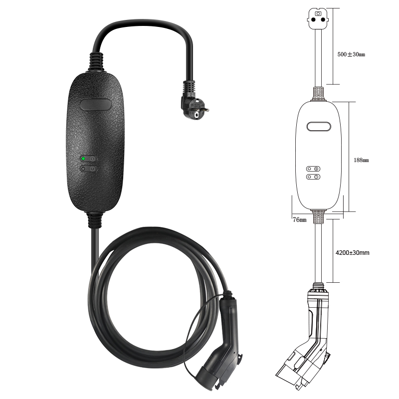 Carregador EV portátil SAE J1772 Mode2-Type1 AC Conectores de carregamento EV 32A 250V