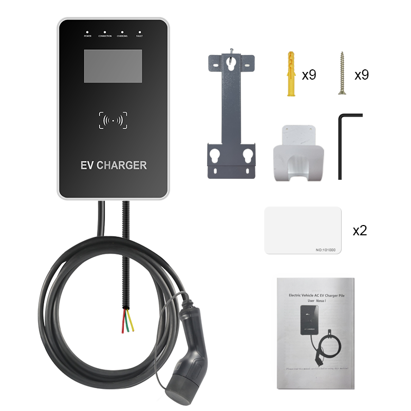 Carregador EV montado na parede com logotipo OEM de 22KW, estação de carregamento EV com plugues individuais do tipo2.